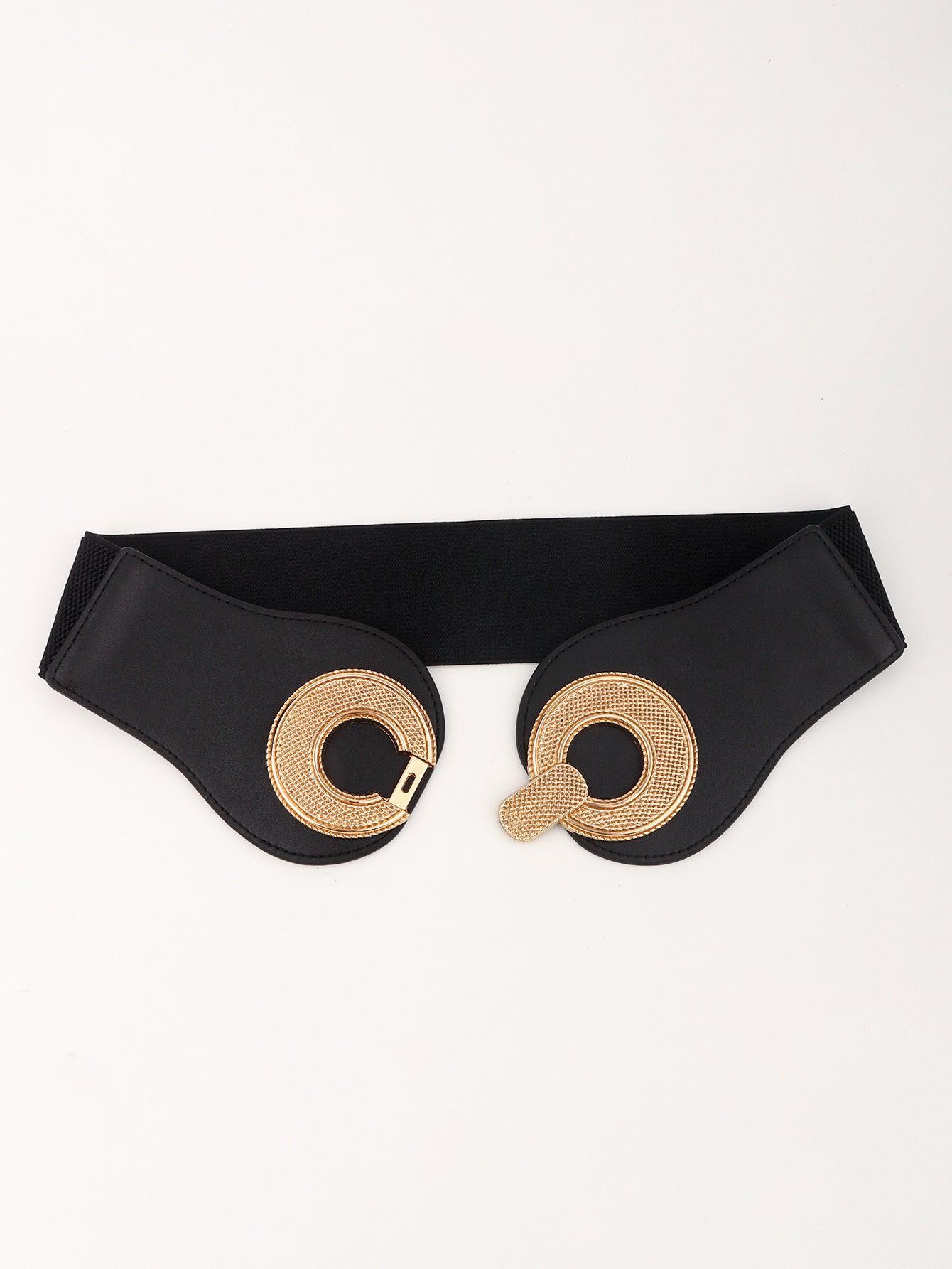 Alloy Buckle Elastic PU Belt - 808Lush