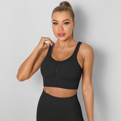 Breathable Yoga Vest Running Striped Push up Sports Bra