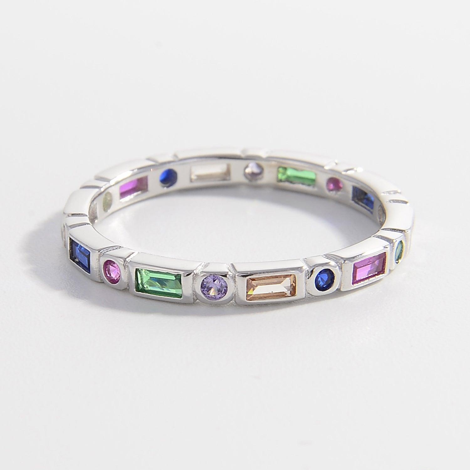 925 Sterling Silver Inlaid Zircon Ring - 808Lush