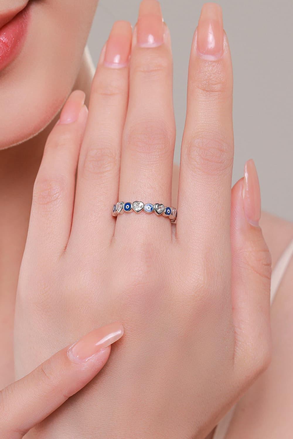 925 Sterling Silver Heart Shape Zircon Ring - 808Lush