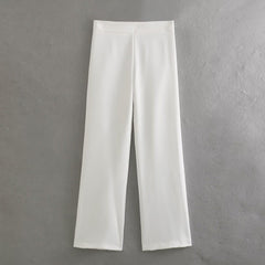 Belt Blazer High Waist Casual Pants Straight-Leg Pants Suit - 808Lush