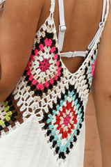 Geometric V-Neck Spaghetti Strap Cover Up