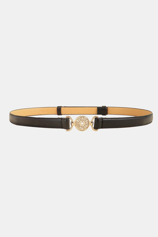 Rhinestone Decor PU Leather Belt - 808Lush