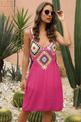 Geometric V-Neck Spaghetti Strap Cover Up