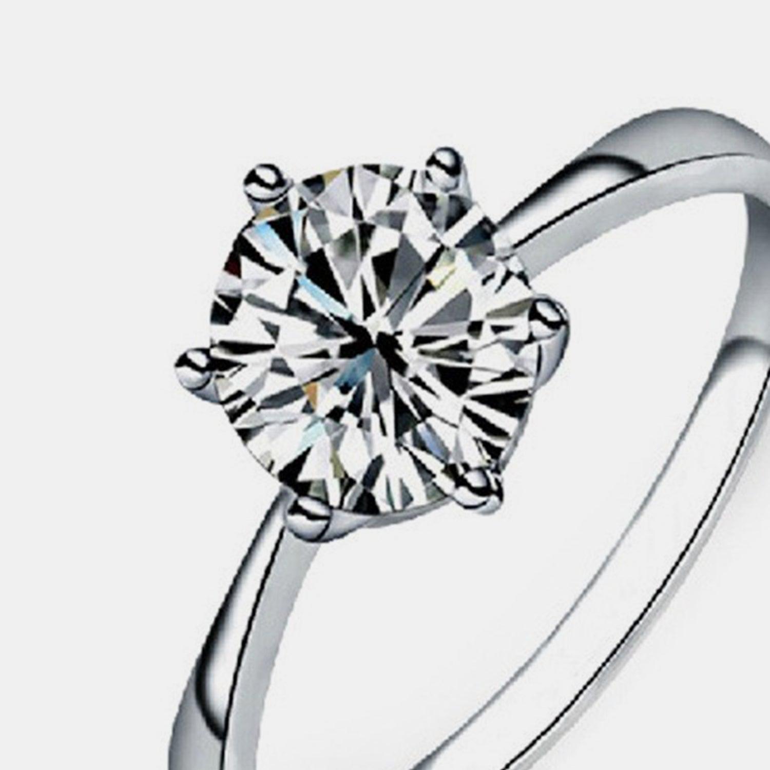 Platinum-Plated Artificial Gemstone Ring - 808Lush