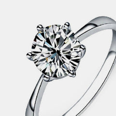 Platinum-Plated Artificial Gemstone Ring - 808Lush