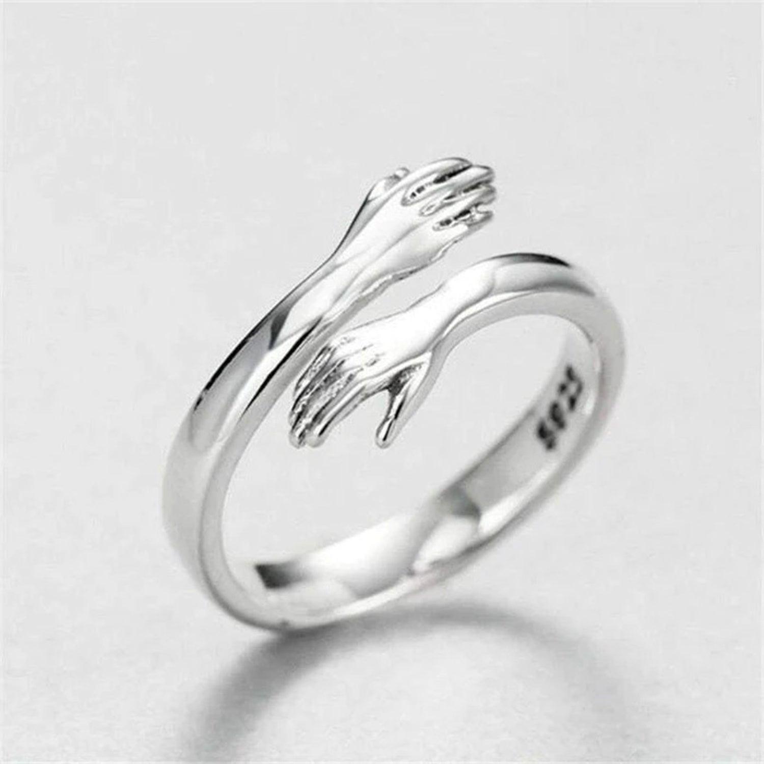 Hug Shape 925 Sterling Silver Bypass Ring - 808Lush