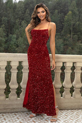 Sequin Backless Split Maxi Dress - 808Lush