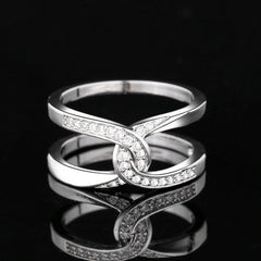 Twisted Inlaid Zircon Double-layered Ring - 808Lush