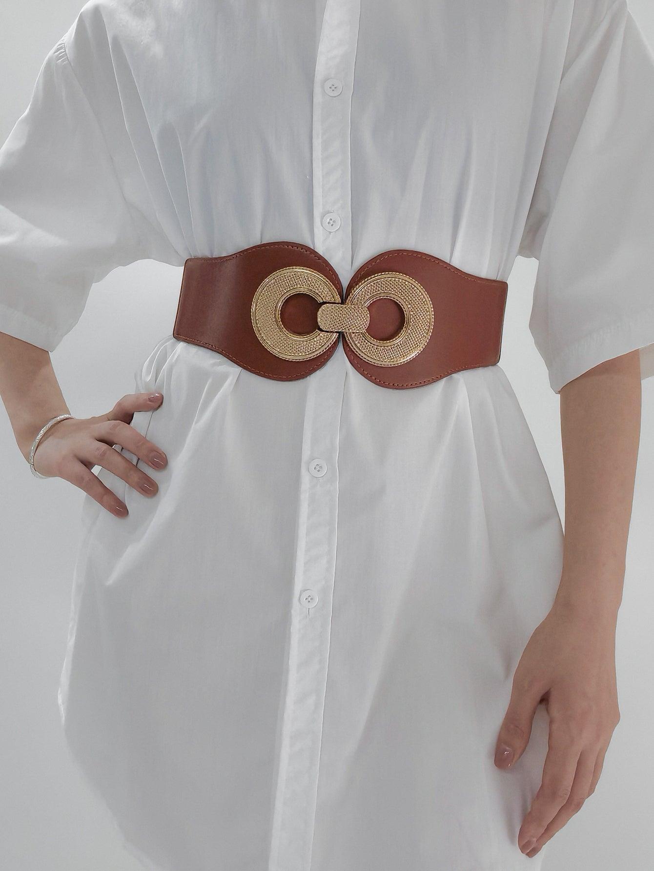Alloy Buckle Elastic PU Belt - 808Lush