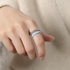 Enamel 18K Gold-Plated Open Ring - 808Lush