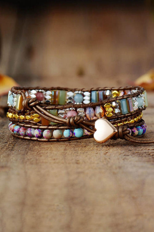 Handmade Crystal Beaded Natural Stone Bracelet - 808Lush
