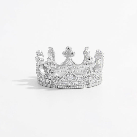 Crown Shape Zircon 925 Sterling Silver Ring - 808Lush