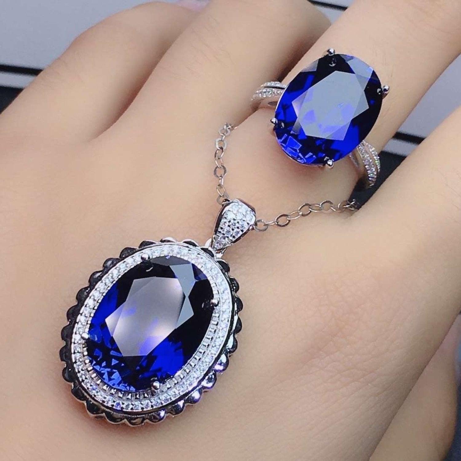 Platinum-Plated Artificial Gemstone Ring - 808Lush