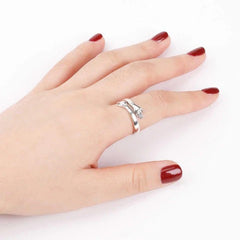 Hug Shape 925 Sterling Silver Bypass Ring - 808Lush