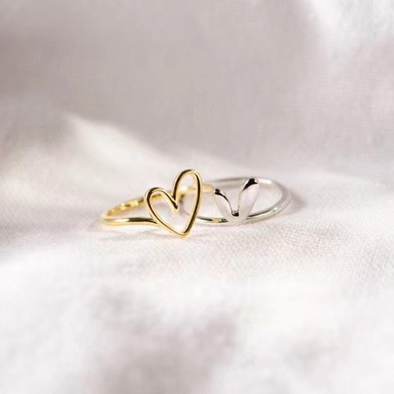 Heart Shape Irregular 925 Sterling Silver Ring - 808Lush