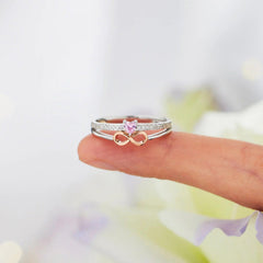 Heart Number 8 Zircon Double-Layered Ring - 808Lush