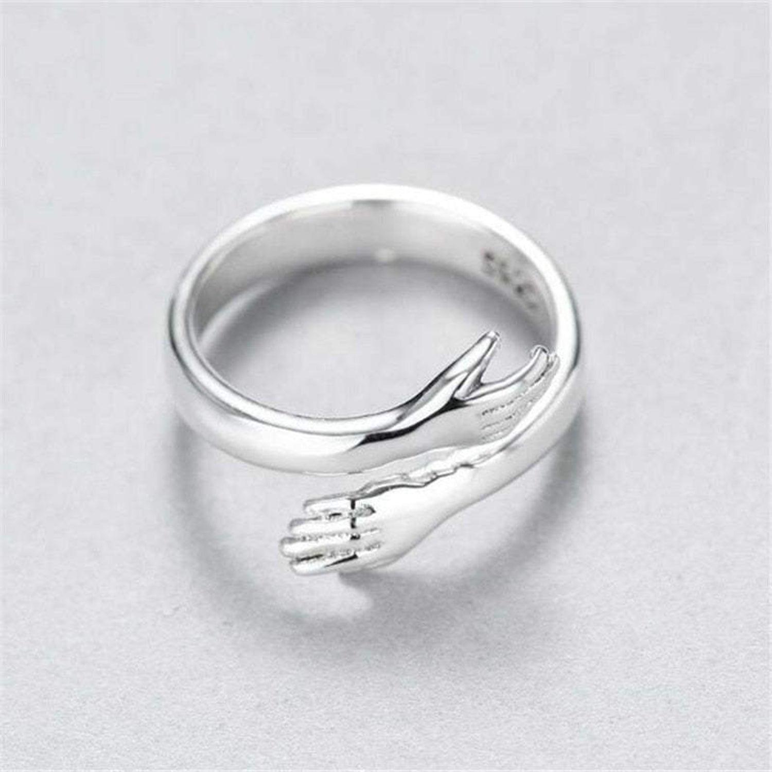 Hug Shape 925 Sterling Silver Bypass Ring - 808Lush