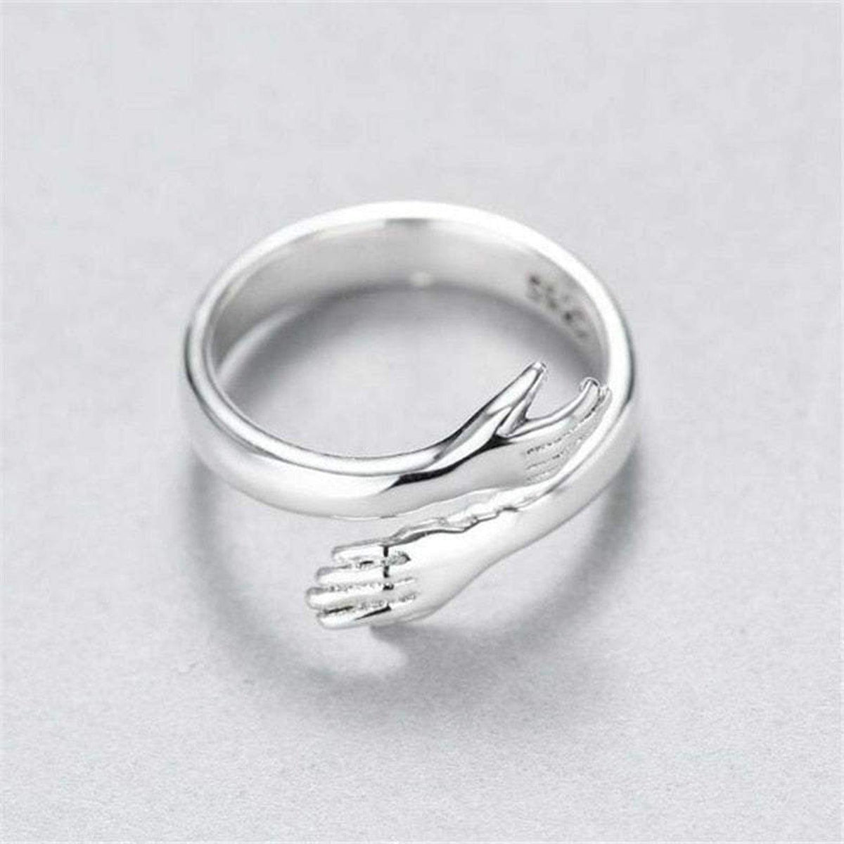 Hug Shape 925 Sterling Silver Bypass Ring - 808Lush