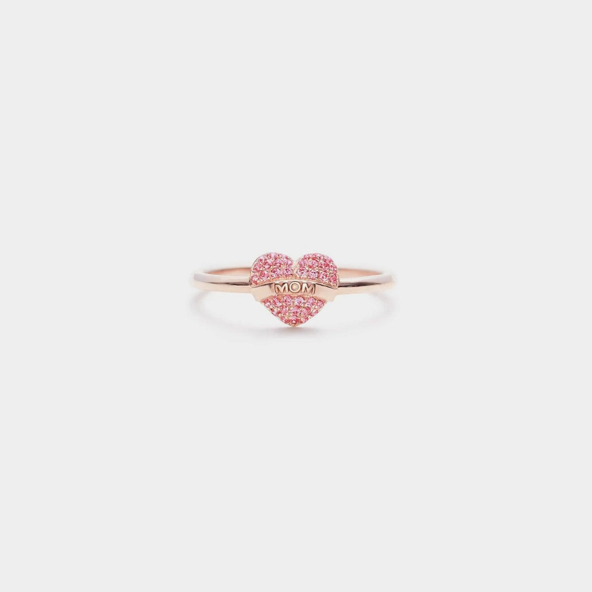 MOM Heart Shape 925 Sterling Silver Engraved Ring - 808Lush