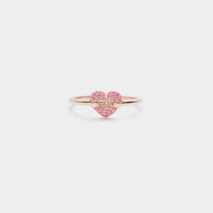 MOM Heart Shape 925 Sterling Silver Engraved Ring - 808Lush