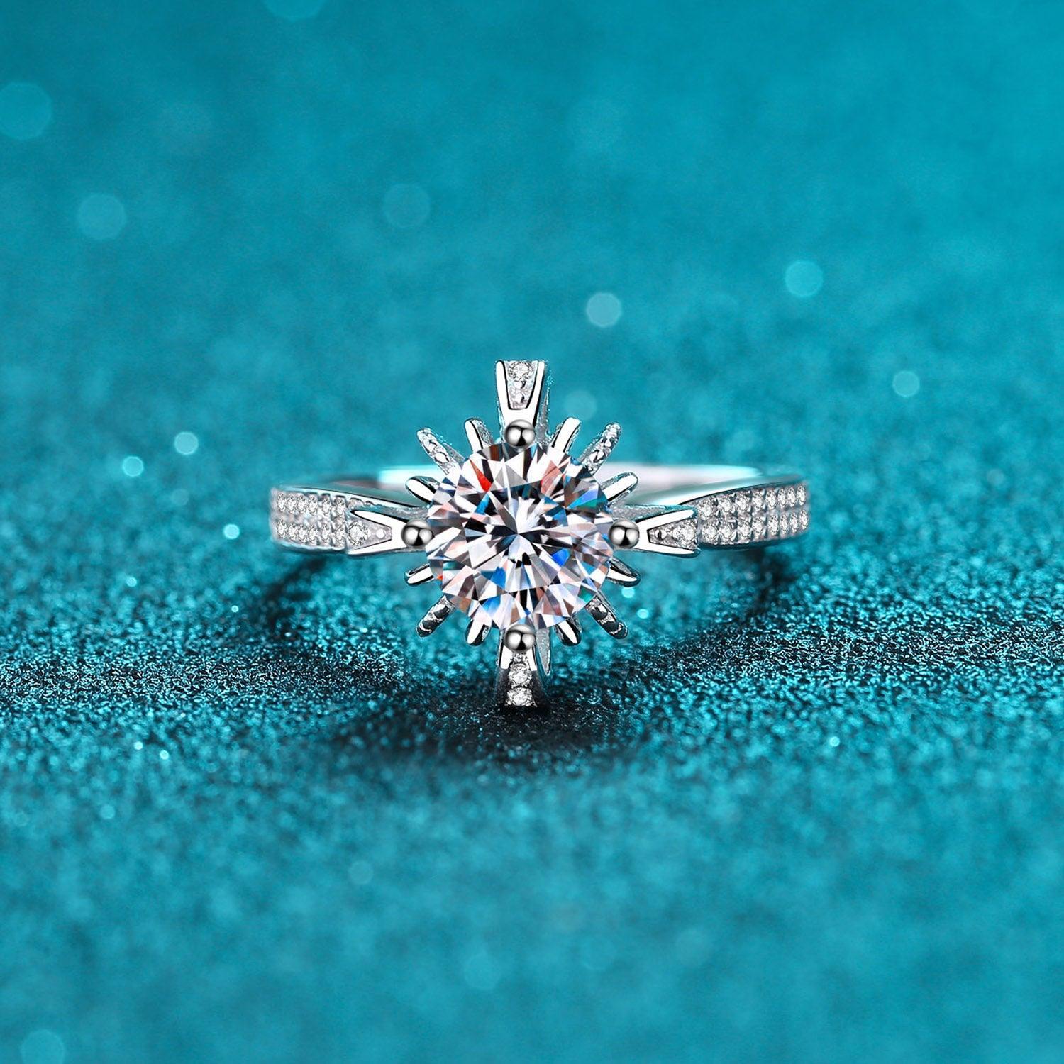 1 Carat Moissanite 925 Sterling Silver Ring - 808Lush