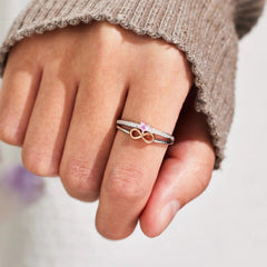 Heart Number 8 Zircon Double-Layered Ring - 808Lush