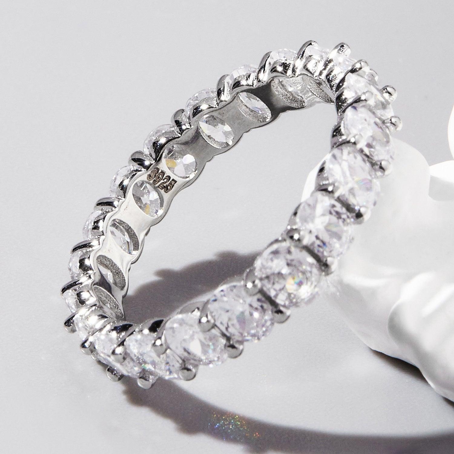 Inlaid Zircon 925 Sterling Silver Ring - 808Lush