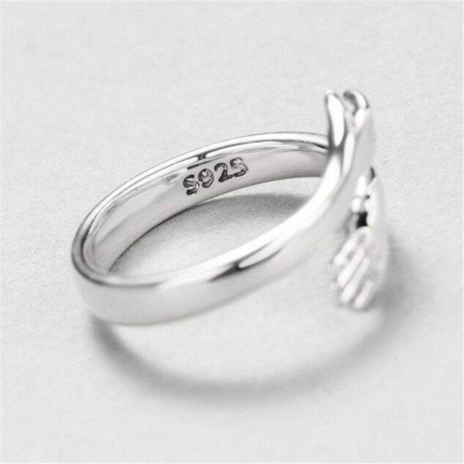 Hug Shape 925 Sterling Silver Bypass Ring - 808Lush
