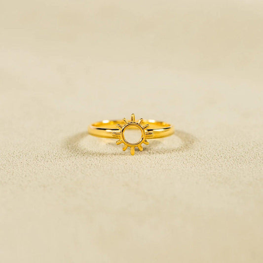 Sun Shape 18K Gold-Plated Ring - 808Lush