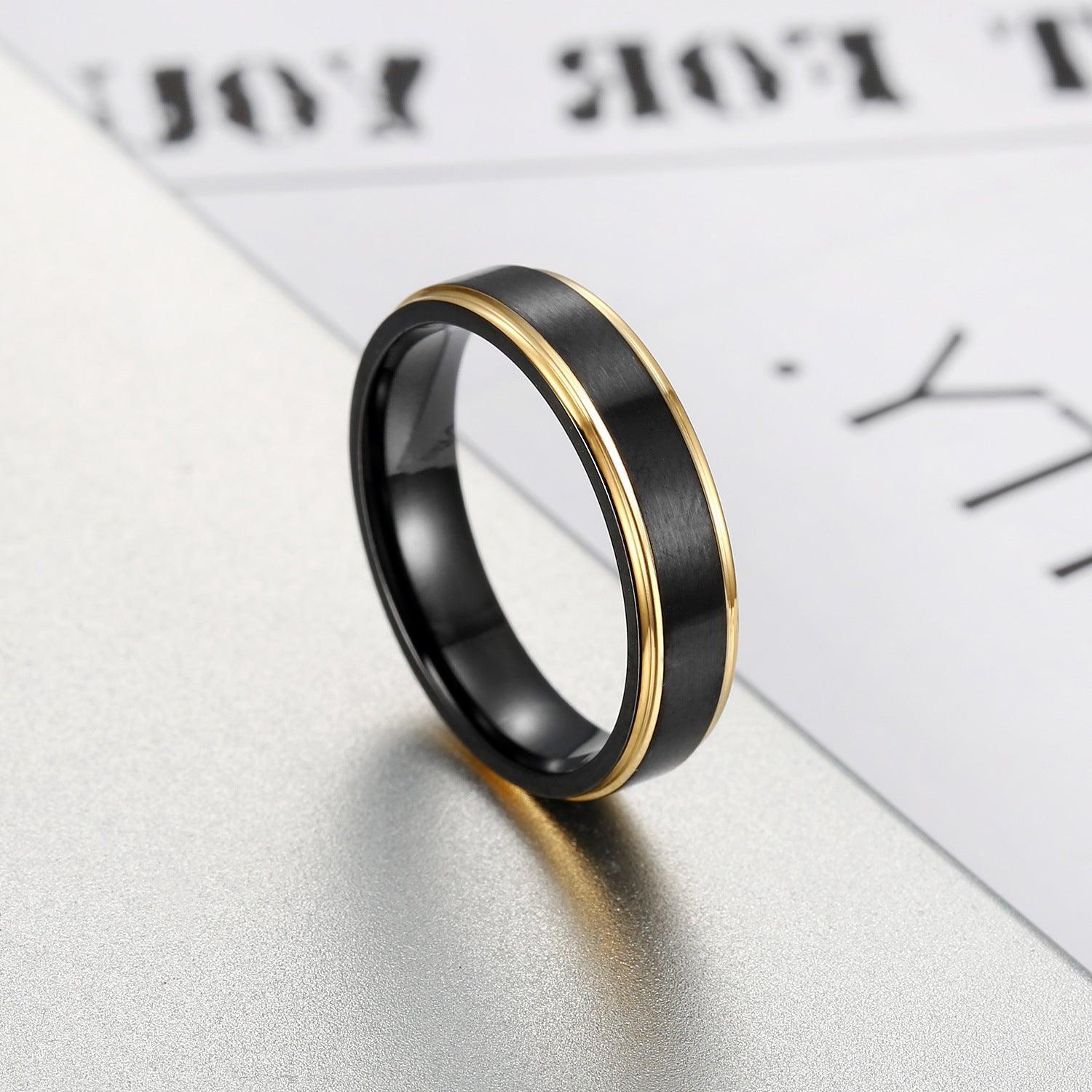 Contrast Titanium Steel Ring - 808Lush