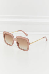 Square Metal-Plastic Hybrid Temple Sunglasses - 808Lush