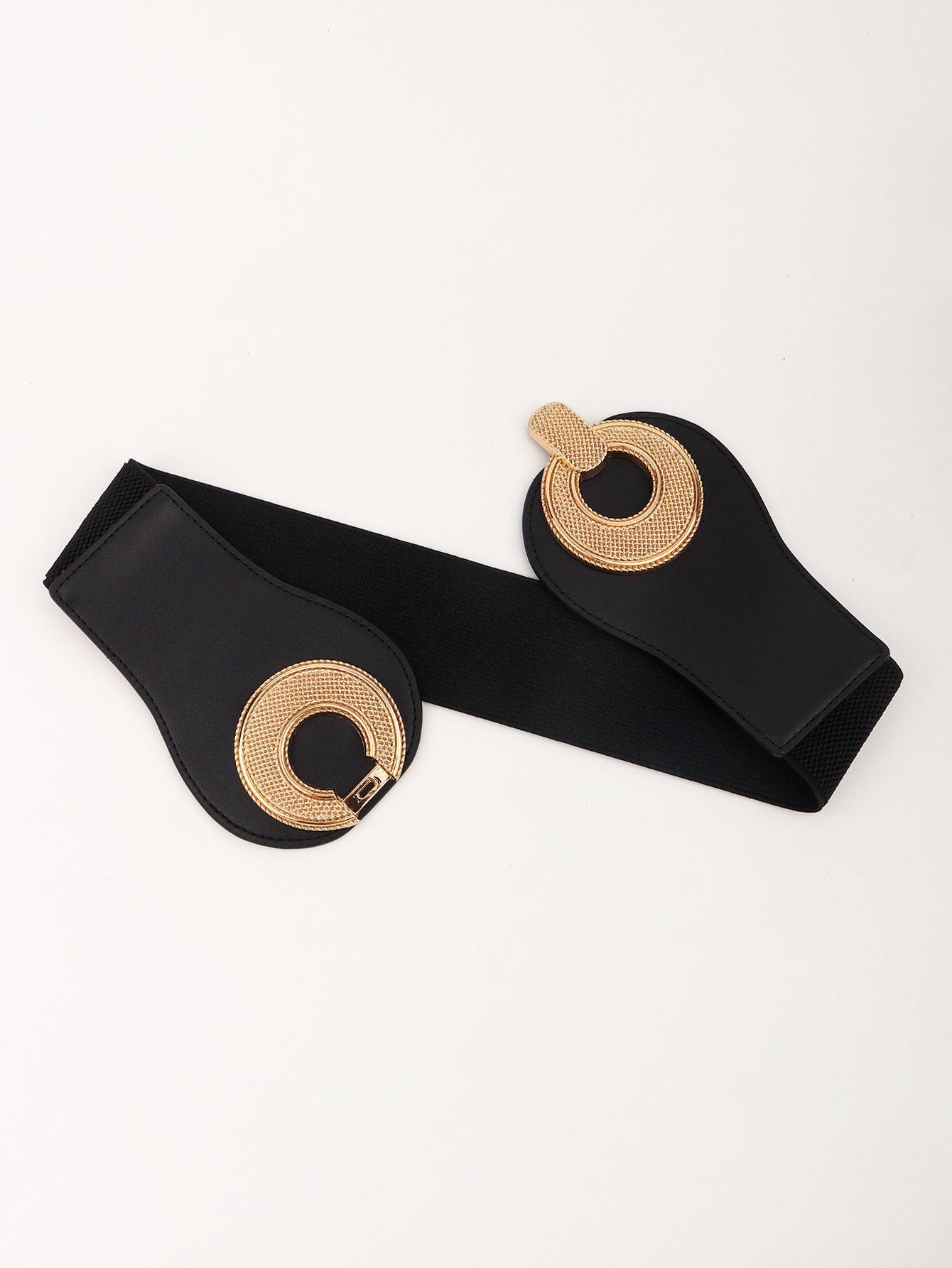 Alloy Buckle Elastic PU Belt - 808Lush