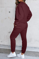 Half-Zip Sports Set with Pockets - 808Lush