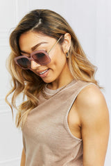 Square Metal-Plastic Hybrid Temple Sunglasses - 808Lush