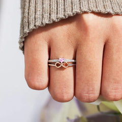 Heart Number 8 Zircon Double-Layered Ring - 808Lush