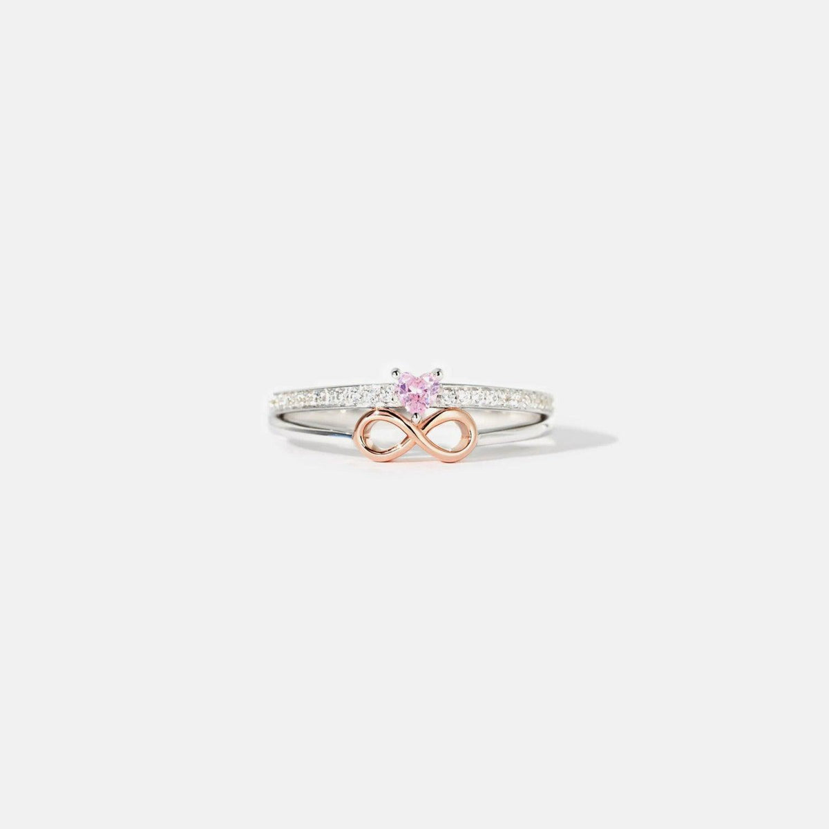 Heart Number 8 Zircon Double-Layered Ring - 808Lush