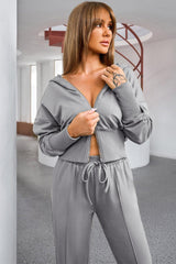 Dropped Shoulder Hoodie and Drawstring Pants Active Set - 808Lush