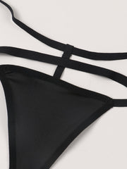 Sexy Seamless Sexy Cutout Thin Low Waist Lace up Thong - 808Lush