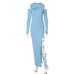 Long Sleeve Hollow Out Cutout Dress - 808Lush