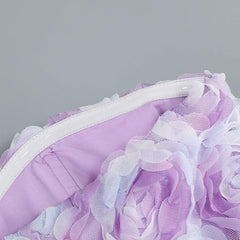 Purple Tube Top Floral Mini Dress