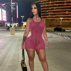 Sexy See through Slim Fit Backless Lace up Romper - 808Lush