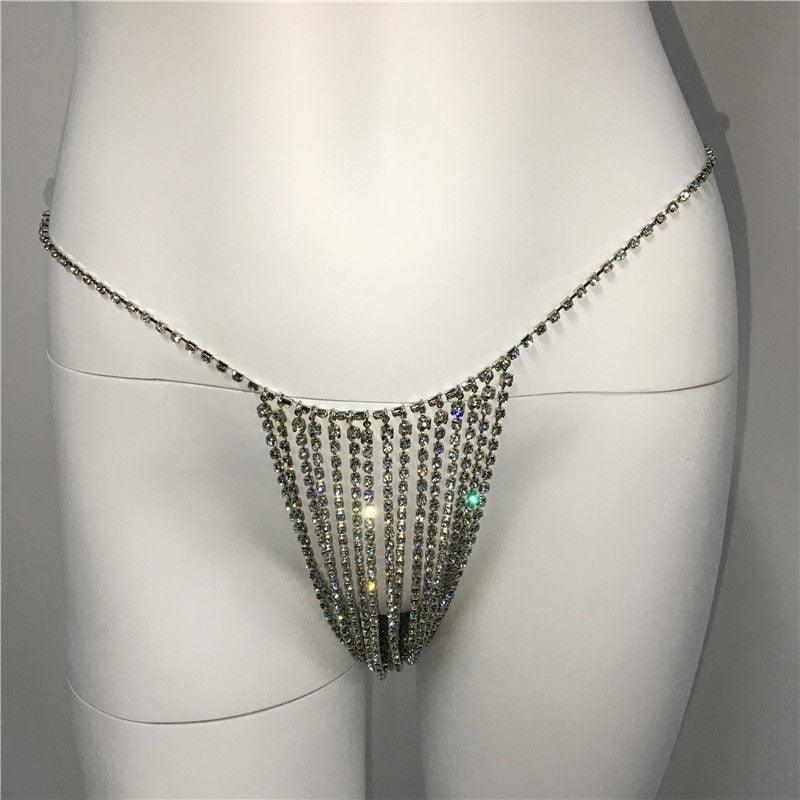 Accessories Rhinestone Waist Chain Ornament Sexy Multi Layer Tassel Flashing Bikini Swimsuit Drill Chain Underwear Women - 808Lush