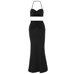 Summer Spaghetti Straps Sexy Skirt Set