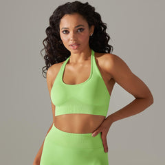 Seamless Knitted Back Sling Bra Fitness Sports Bra