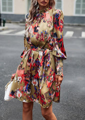 Printed Dress Autumn Elegant Long Sleeve Dress