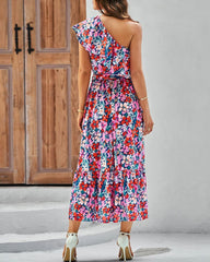 Summer Shoulder Ruffles Sleeveless Floral Dress - 808Lush