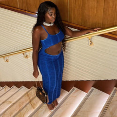 Sleeveless Sexy Cropped Maxi Dress