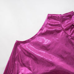 Sexy Sleeveless Faux Leather Mini Dress