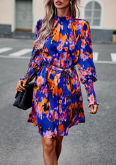 Printed Dress Autumn Elegant Long Sleeve Dress